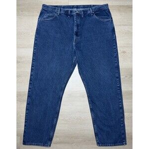 Wrangler Relaxed Fit Jeans Men's Size 44x32 Blue Medium Wash Denim Premium